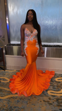 Black Girls Mermaid Prom Dress V Neck Appliques Beaded Plus Size Formal Evening Dresses Long Party Gowns HZ1023