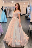 Pink strapless delicate floral applique long tulle fairy princess ball gown evening dress coming of age ceremony dress HZ1023