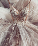 A-line Spaghetti Straps Long Prom Dresses Party Dresses HZ1023