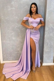 MERMAID OFF-THE-SHOULDER SWEETHEART HIGH SPLIT SIDE TRAIN FLOOR-LENGTH PROM DRESS HZ1023
