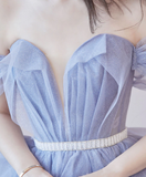 Purple Sweetheart Neck Tulle Sequin Long Prom Dress, Purple Ball Gown Graduation Dress HZ1023