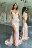 SEXY V-NECK HIGH SPLIT MERMAID PROM DRESS LONG HZ1023
