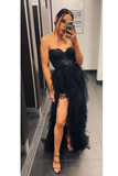Elegant Rust Tiered Ruffles Tulle Prom Dress HZ1023