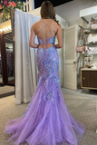 Mermaid Scoop Neck Sequin Lace Long Prom Dress HZ1023