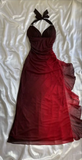 Burgundy red/indigo/navy blue shiny elegant strappy long tulle ball gown evening dress birthday party dress HZ1023