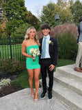 Green fashion simple elegant cute bodycon short slim fit mini party dress homecoming dress prom dress HZ1023