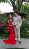 Red Evening Dress Long Mermaid Prom Dress HZ1023