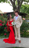 Red Evening Dress Long Mermaid Prom Dress HZ1023