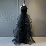 Burgundy/Black Shiny Bodycon Sequined Long Elegant Ball Gown Evening Dress HZ1023