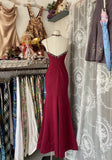 Red retro sexy mermaid spaghetti straps exquisite lace long prom dress evening dress party dress HZ1023