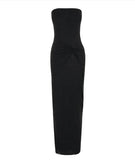 Black shiny stylish elegant off-shoulder sequined long slim fit floor-length ball gown evening dress party dress HZ1023