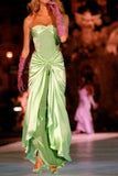 Green vintage fashion elegant sweetheart neckline long mermaid satin prom dress evening gown party dress HZ1023