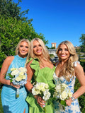 Blue floral elegant long formal evening gown sleeveless slit dress party dress HZ1023