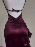 Purple Fashion Chic Suspender Long Elegant Sexy Bodycon Prom Dress Evening Gown Fashion Party Dress HZ1023