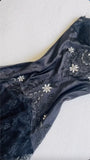 Black fashion vintage elegant exquisite floral beading spaghetti straps Long/Short satin lace princess ball gown evening dress party dress prom dress homecoming dress HZ1023