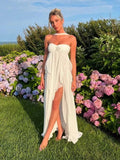 White pure color youthful elegant sweet long chiffon ruffle irregular skirt seaside beach holiday party dress evening dress prom dress HZ1023