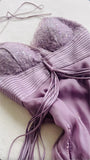 Purple Beautiful Sweet Elegant Sweetheart Neck Exquisite Beaded Suspender Long Chiffon Ball Gown Evening Dress Party Dress Prom Dress HZ1023