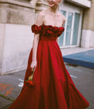 Pink Fashion Unique Rose Lace Neckline Long A-Line long Satin Prom Dress Evening Gown Party Dress HZ1023
