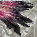 Pink Gradient Gorgeous Lightweight Exquisite Beaded Spaghetti Strap Long Chiffon Ball Gown Evening Gown Party Dress HZ1023