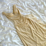 Cream yellow shiny elegant exquisite beaded straps long chiffon ball gown, evening dress, party dress, graduation dress HZ1023