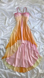 Pink Orange Elegant Fantasy Long Chiffon Ball Gown Evening Dress Party Dress Fairy Tale Dress HZ1023