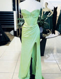 Pink/green/blue Gorgeous Shiny Exquisite Beaded Long Slit Elegant Sexy Ball Gown Evening Dress Party Dress HZ1023