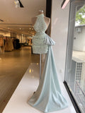 Green Fashion Shiny Sequin Long Short Prom Dress Evening Dress Party Dress HZ1023