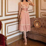 Pink Sweet Stylish Elegant Mid Length Exquisite Lace Satin Homecoming Dress Prom Dress Evening Dress Wedding Guest Party Dress Graduation Dress HZ1023