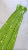 Green gorgeous fashion exquisite beaded spaghetti straps long tulle ball gown evening dress party dress HZ1023
