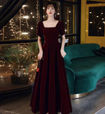 Cute velvet short prom dress with bow party dress HZ1023