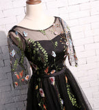 Cute lace short prom dress black homecoming dress HZ1023