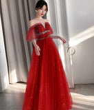 A line tulle sequins long prom dress HZ1023