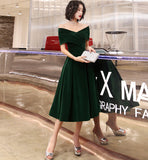 Green velvet short prom dress homecoming dress HZ1023