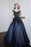 Shiny sequins long prom dress A line evening dress HZ1023