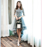 Blue lace homecoming dress bridesmaid dress HZ1023