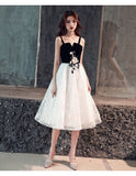 Black and white short prom dress homecoming dress HZ1023