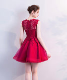 Cute lace short A line prom dress cocktail dress HZ1023