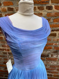 Purple Shiny Vintage Fashion Elegant Exquisite Beading Long Tulle Prom Gown Evening Gown Party Dress HZ1023