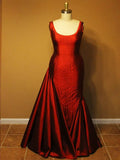 Blue/Red Fashion Elegant Long Satin Ball Gown Evening Gown Party Dress HZ1023