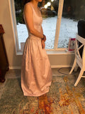 Light Pink Retro Fashion Elegant Square Neck A-Line Long Satin Princess Ball Gown Evening Dress Party Dress HZ1023