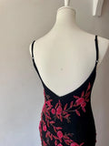 Black gorgeous delicate Beads floral applique spaghetti straps long elegant tulle ball gown evening dress HZ1023
