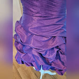 Purple Shiny Fashion Ruffled Exquisite Beading Short satin Homecoming Dress Evening Dress Birthday Party Dress HZ1023