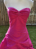 Pink Retro Elegant Tube Top Exquisite Rhinestone Long Ball Gown Evening Dress HZ1023