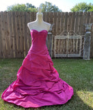 Pink Retro Elegant Tube Top Exquisite Rhinestone Long Ball Gown Evening Dress HZ1023