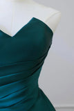 Blue Pretty Fashion Pleated A-line Off-shoulder Long Satin Princess Ball Gown Evening Dress Party Dress HZ1023